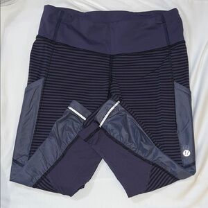 lululemon athletica Purple Striped Capri Leggings
